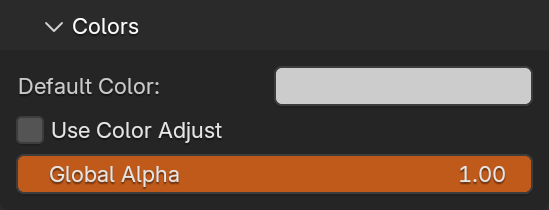 Colors panel for Colors shader