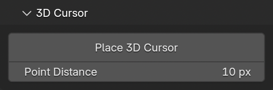 Place 3D Cursor panel