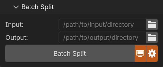 Batch Split panel